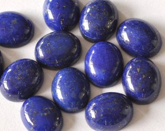 天然ラピスラズリ オーバルカボション：（5 x 7 mm～10 x 14 mm）ラピスラズリ宝石ロット