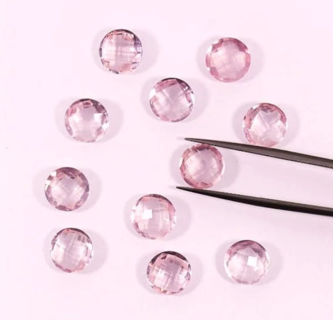 12MM AAA Top Quality Natural Rose Quartz Round Briolette Faceted