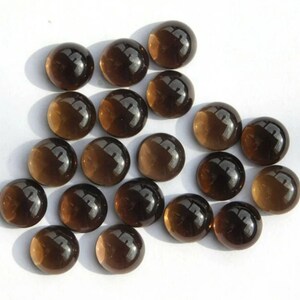 Natural Smokey Quartz 5mm Round Cabochons (10 Pcs)