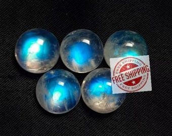 天然レインボームーンストーンラウンドカボション：（9mm）AAA品質の宝石ロット |