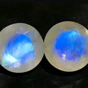 5 Pcs AAA+ Quality 4mm-10mm Rainbow Moonstone Round Faceted Gemstones | AAA+ Quality Rainbow Moonstone 4mm-10mm Round Faceted Lot |