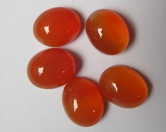 天然カーネリアン オーバル カボション宝石: AAA カーネリアン (6 x 8 mm、10 個)
