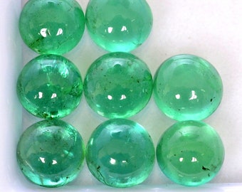 Natural Zambian Emerald Cabochons: Natural Round Gemstones (2.5mm-4mm)
