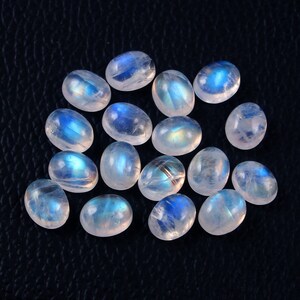 25 Pcs 8x10mm AAA Rainbow Moonstones Oval Cabochon Gemstones | AAA Flashy Rainbow Moonstones 8x10mm Ovals Cabs Lot | #Gems For Big Jewellers