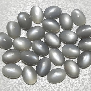 Natural Grey Moonstone Cabochons: AAA+ Oval Gemstone (15x20mm)
