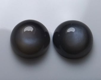 Natural Black Moonstone Round Cabochon, 3mm, Ring Making Supply