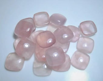 天然ローズクォーツ 10 mm クッションカボション宝石 | AAA 宝石 2 個