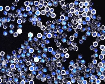 天然レインボームーンストーン 3mm ラウンドカボション：AAA++品質のムーンストーンセット