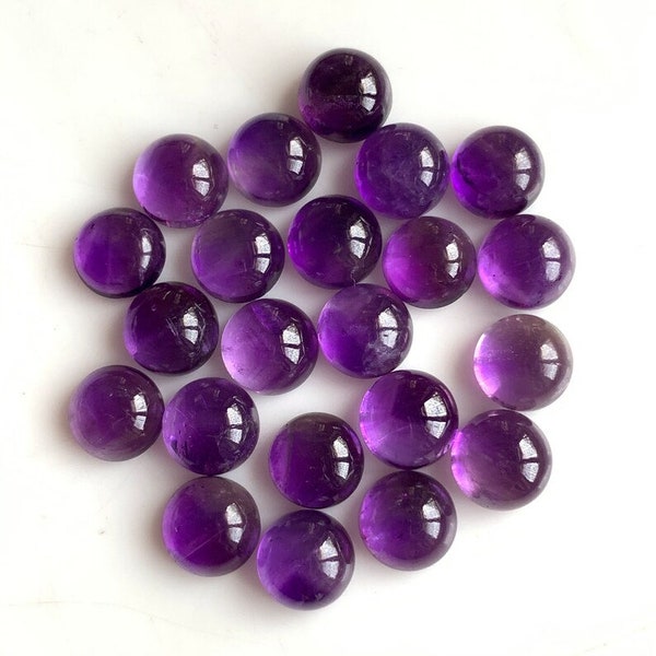 5 Pcs AAA Quality 3mm-16mm Natural Amethyst Round Calibrated Gemstones | AAA+ Quality Amethyst Round Gemstones Cabochons Lot |