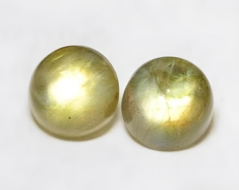 天然ラブラドライト ラウンド ゴールデンファイヤー カボション：（6mm）AAAグレード 宝石 10個