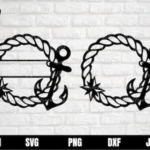 Nautical Anchor Svg, Anchor Svg, Anchor Rope Svg, Split Anchor Rope Svg, Anchor with Rope Svg,  Navy Anchor Svg, Sailor Anchor Svg
