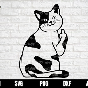 Cat middle finger Svg, Middle finger Svg, Funny Cat svg, Middle finger Cat Png, Cute rude finger cat svg, Cat Decal Svg, Cat Tshirt Svg