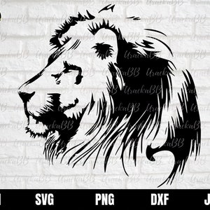 ライオン ヘッド SVG、手描きのライオン ヘッド SVG、ライオン SVG、Cricut 用の手描きのライオン ヘッド SVG ファイル、即時ダウンロード、SVG、Png、AI、Dxf