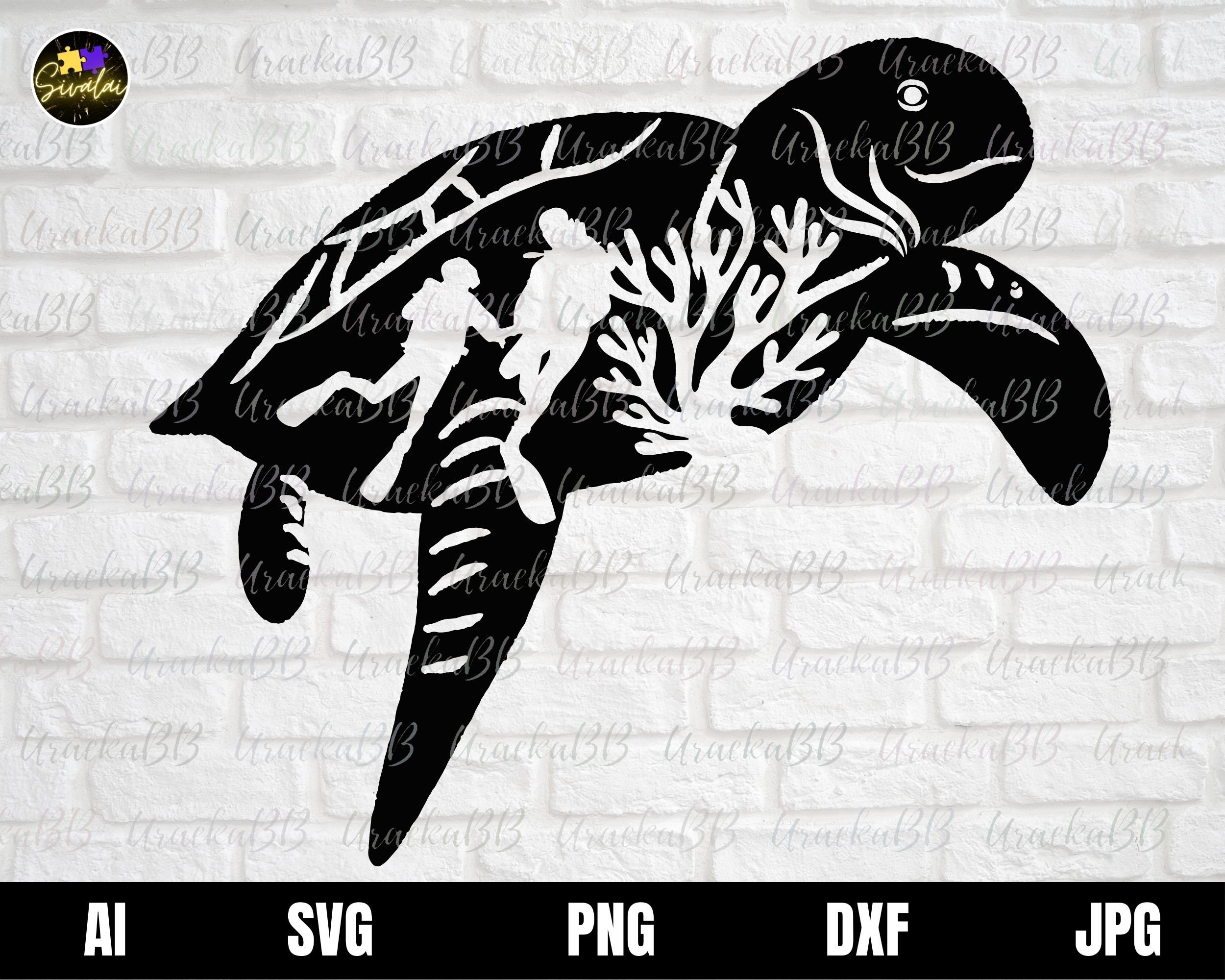 Dive Svg, Underwater Svg, Turtle Svg, Scuba Diver Svg, Scuba Svg, Scuba Diver Svg, Diving Svg, Scuba Life Svg, Seaweed Svg For Silhouette