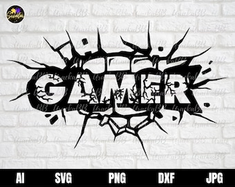 Gamer Svg, Gamer for tshirt Svg, Gamer Wall Room or Doors, Gamer Decor Cricut Cut File, Svg for Cricut, Instant Download