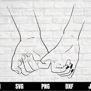Pinky Promise SVG, Love Couple Hands Adornment Romantic Room Cricut Cut File, Svg für Cricut, Sofort Download, Svg, Png, AI, Dxf