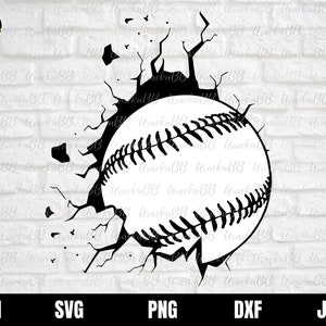 Baseball Svg, Baseball Svg, Smashing Wall Baseball Svg, Baseball Logo Svg, Softball Svg, Baseball Outline Svg, Png, AI, Dxf