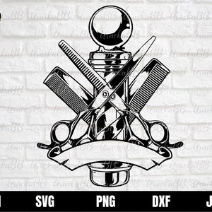 Barber Logo shop SVG, Barbershop Logo SVG, Hair Stylist Svg, Barber Svg, Barber Clipart for for Cricut, Instant Download, Svg, Png, AI, Dxf