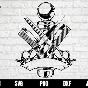 Logo fryzjera SVG, Logo fryzjera SVG, Stylista fryzur SVG, Fryzjer SVG, Clipart fryzjera dla Cricut, Natychmiastowe pobieranie, SVG, Png, AI, DXF
