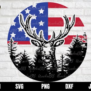 Deer Head svg, Distressed American Flag svg, Hunting Deer svg, Hunting svg, Hunting Riffle Deer svg, Us Deer Hunter Svg, Deer Antler Svg