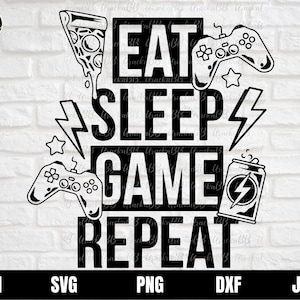 Cheers US Eat Sleep Game Wall Decal Gamer Boy Wall Stickers Vinyl