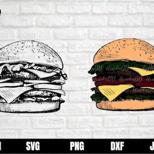 Burger SVG, Hamburger SVG, Hamburger Png, Burger Png, Cheeseburger Svg, Burger clipart, Food Clipart, Fast Food Svg for Cricut Silhouette