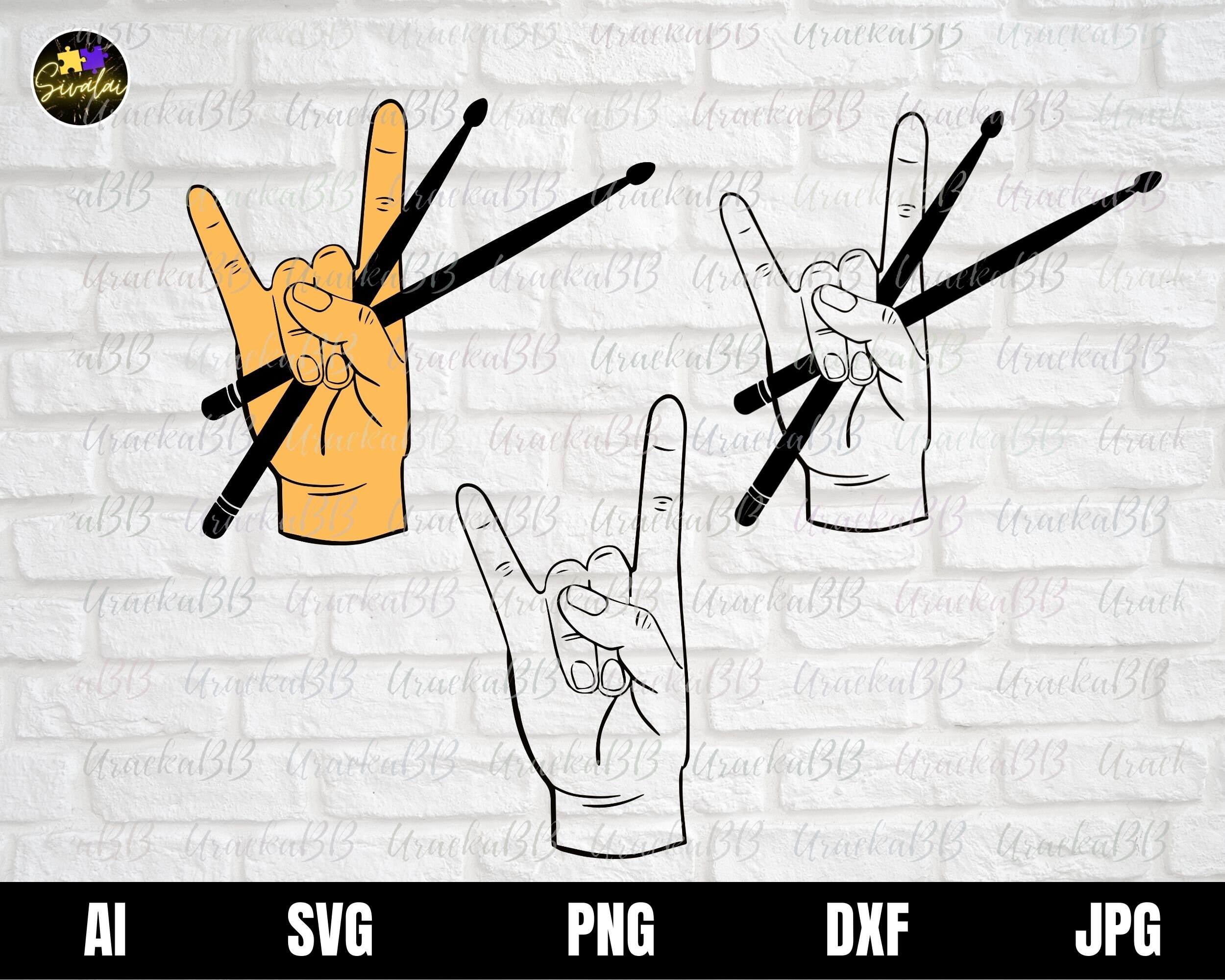 Sign of the horns svg Heavy metal svg Rockin svg Hand horns | Etsy
