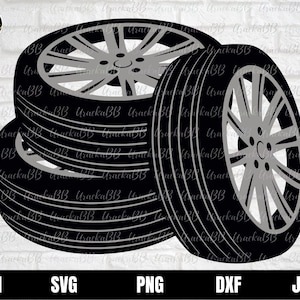 Wheel Png, Car Tire Png, Wheel Clipart, Wheel for Cricut, Tires silhouette, Wheel Logo Png, Wheels Png, Tire Svg, Car Wheel Png, AI, Dxf