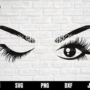 Winking Svg, Winking Eye Svg, Winking Lashes Svg, Eyelashes cricut Svg, Winking and Eyelashes Svg, Eyelash Svg, Makeup Svg