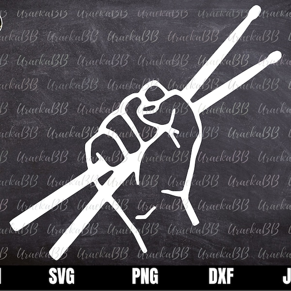 Drummer Svg, Drums Svg, Hand Holding Drum Sticks Svg, Drumstick Cut Files, Drumsticks Svg, Holding Drumstick Svg, Png, Svg Cricut file