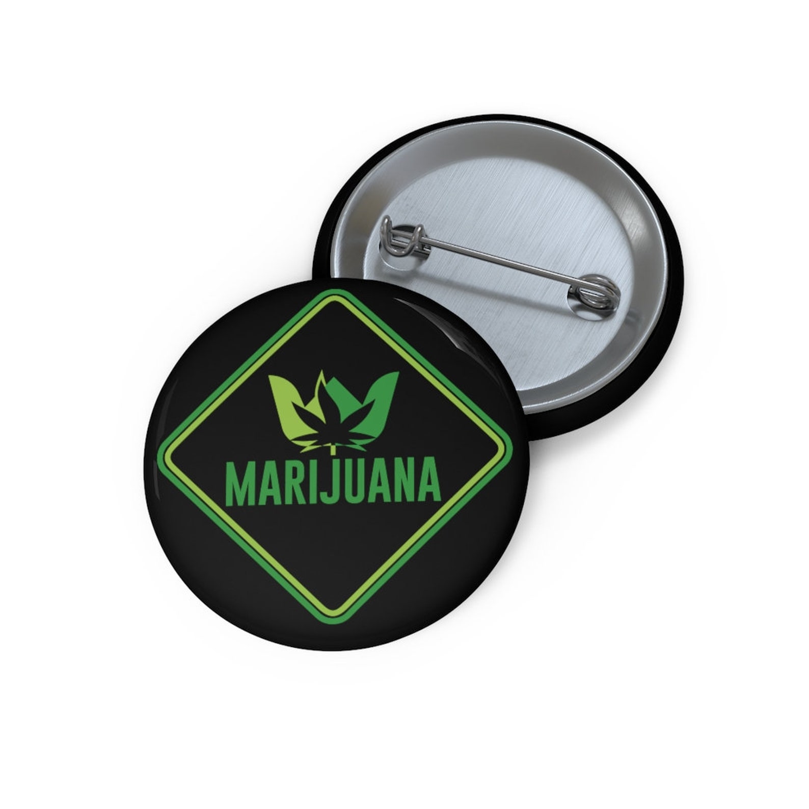 Marijuana Leaf Weed Pin Button Cannabis Marijuana Awareness Etsy