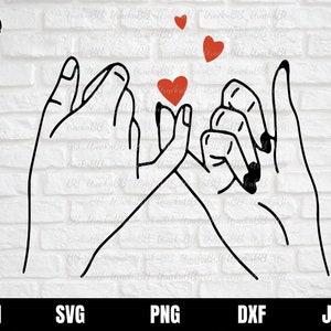 Pinky Promise SVG, Love Couple Svg pour chemises, Couple Svg Cricut Cut File, svg pour Cricut, Instant Download, Svg, Png, AI, Dxf