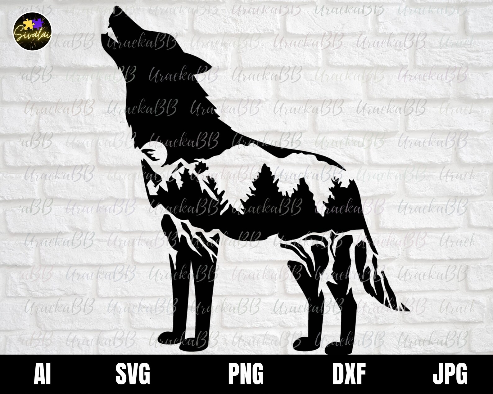 Wolves Svg, Howling Wolf Svg, Mountain Wolf Svg, Pine Forest Trees Svg ...