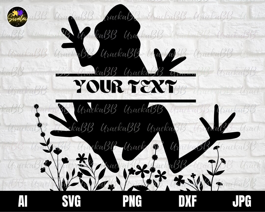 Rana dividida svg, rana svg, rana floral svg, flores de rana svg, rana ...