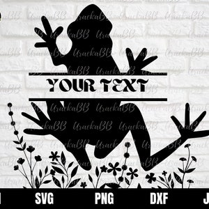 Split Frog Svg, Frog Svg, Floral Frog Svg, Frog Flowers Svg, Floral Frog Svg, Cute Frog Svg, Floral Animal Svg Silhouette for Cricut