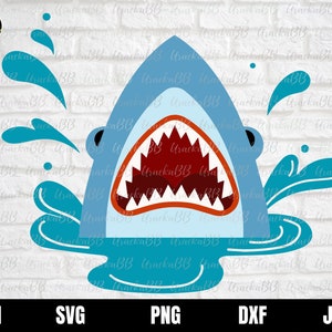 Shark Head Svg, Shark In The Ocean Svg, Shark Svg, Shark Silhouette, Shark Clipart, Shark Face Svg, Shark Coming Out Svg, Water Splash Svg