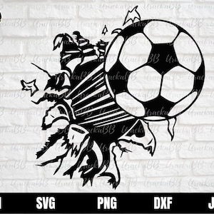Football Svg, Smashing Ball Svg, Soccer Ball Cut Files, Football Svg, Ball Logo Svg files for Cricut, Svg, Png, AI, Dxf