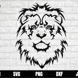 Lion Svg, Lion Head Svg, Hand Drawn Lion Head Svg, Hand Drawn Lion Head Svg, Lion Car Sticker files for Cricut, Svg, Png, AI, Dxf