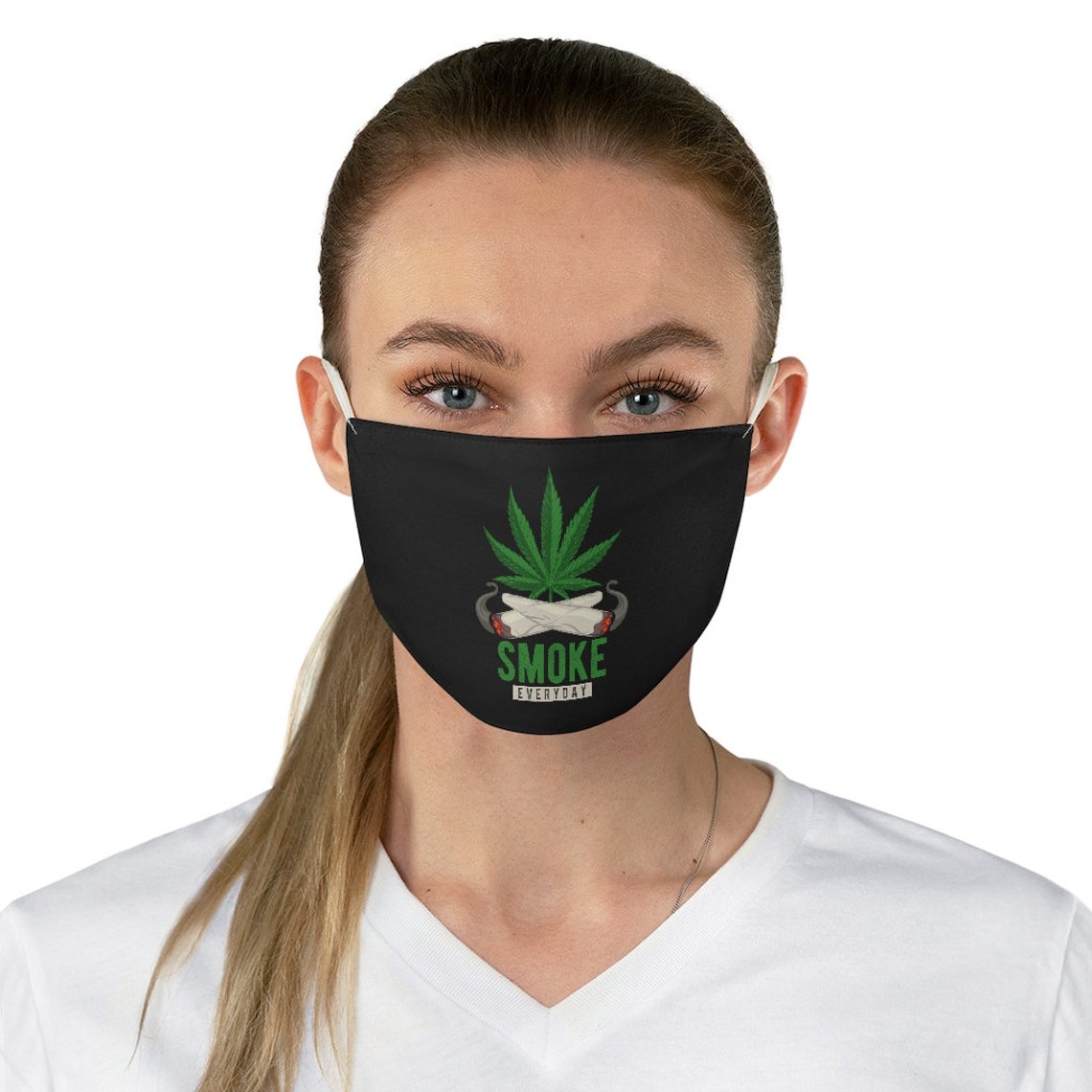 Smoke Weed Face Mask Cannabis Marijuana 420 Fabric Funny Etsy