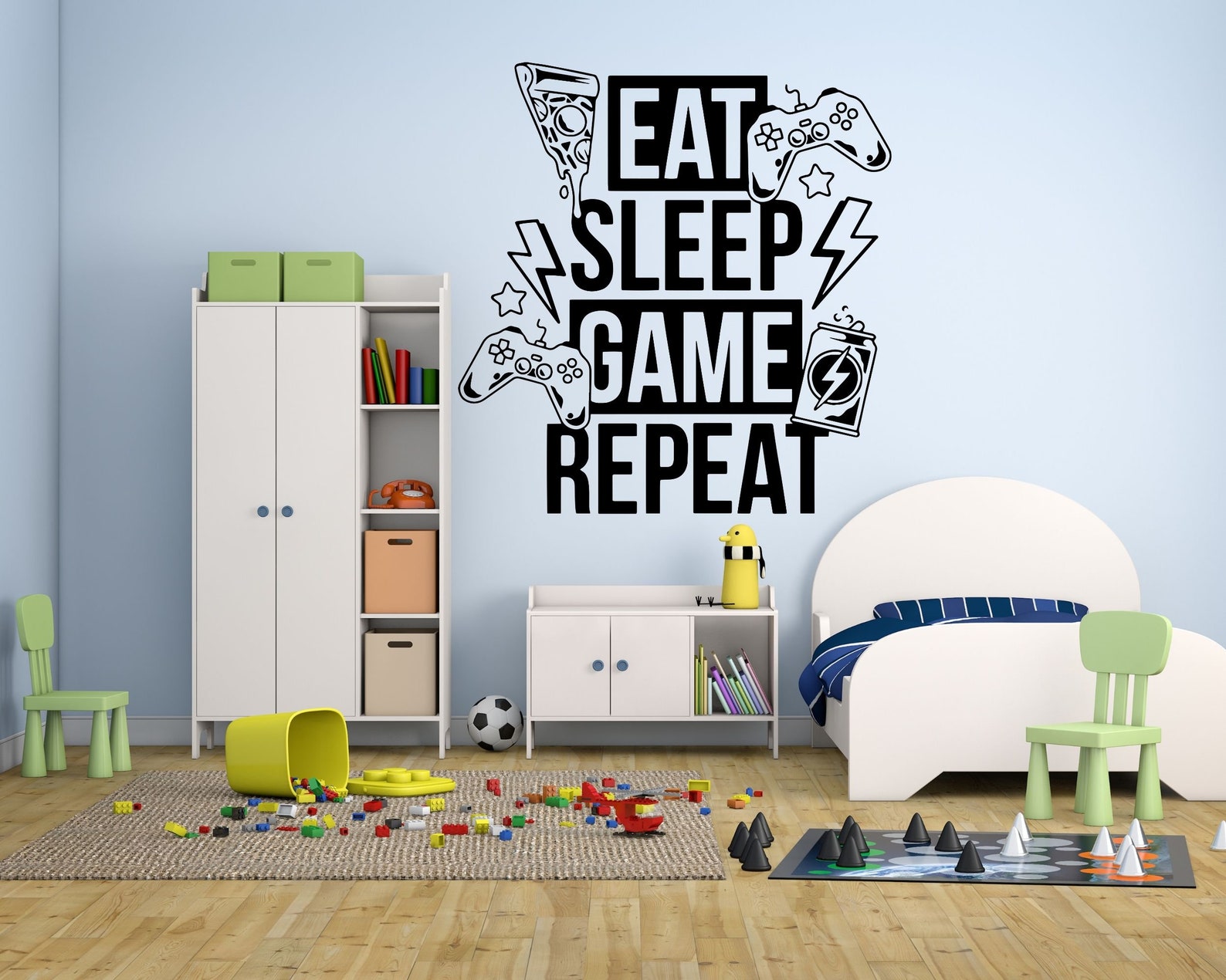 Kivosiiviz Gamer Keychain – Eat Sleep Game Repeat Charm For Gamers (Stainless Steel)