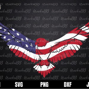 American Flag Svg, American Eagle Svg, Eagle with Stars and Stripes Flag Svg, 4th of July SVG, United States American flag eagle SVG