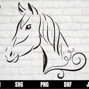Horse Head Svg, Hand Drawn Horse Head Svg, Horse Svg, Hand Drawn Horse Head Svg files for Cricut, Instant Download, Svg, Png, AI, Dxf