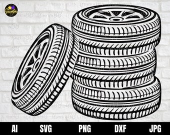 Wheel Svg, Car Tire Svg, Wheel Clipart, Wheel for Cricut, Tires silhouette, Wheel Logo SVG, Wheels Svg, Tire Svg, Car Wheel Png, AI, Dxf