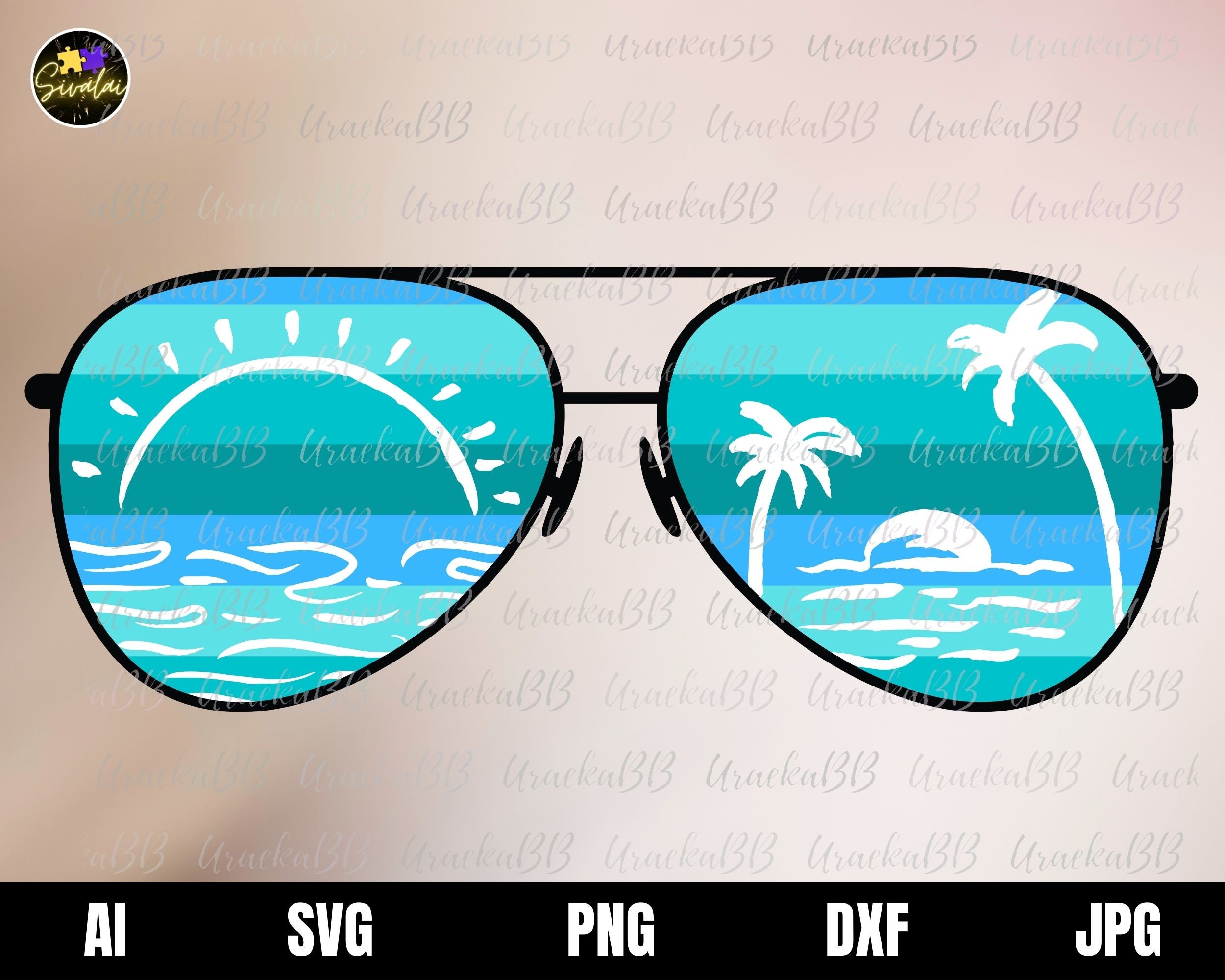 Retro Vintage Sunset Sunglasses SVG Summer Beach Sunglasses | Etsy