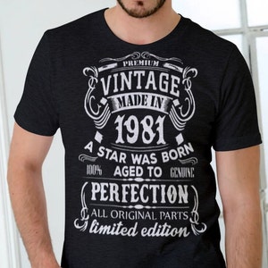 40th Birthday Vintage Svg, Aged to Perfection Svg, 40th Birthday Gift Idea, 40th Birthday Shirt, Aged to Perfection 1981