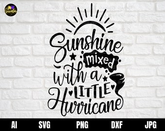 Słońce zmieszane z odrobiną huraganu SVG PNG DXF Winyl Cięty plik, natychmiastowe pobranie, projekt Cricut