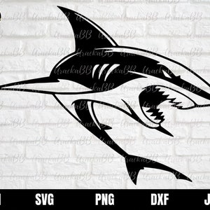 Shark Silhouette SVG: Animal Tattoo Vector Cut File (Digital Download)