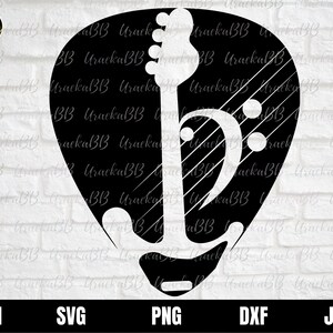 Bass Guitar Pick Musical Instrument, Bass Guitar Player Cricut Cut File, svg files for Cricut, Instant Download, Svg, Png, AI, Dxf