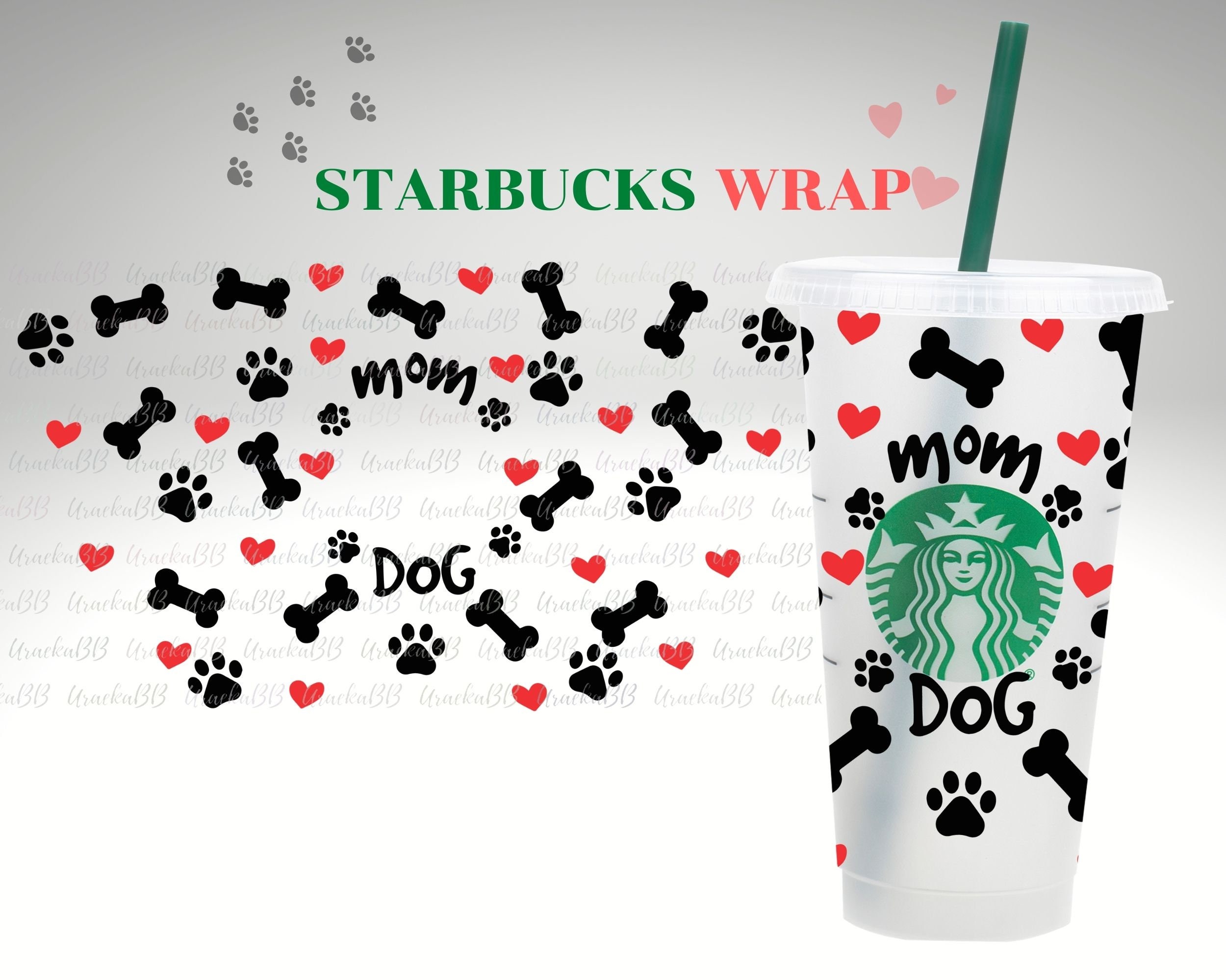 Dog Mom Paw Starbucks Cup Full Wrap SVG for Cold Cup Venti - Etsy