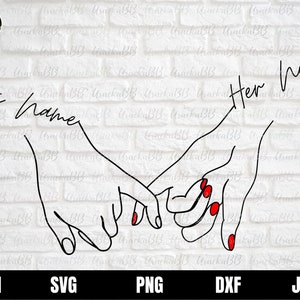 Holding Hands SVG, Pinky Hold Love Svg, Pinky Promise SVG, Love Couple Svg for Shirts, Couple Svg Cricut Cut File, svg for Cricut